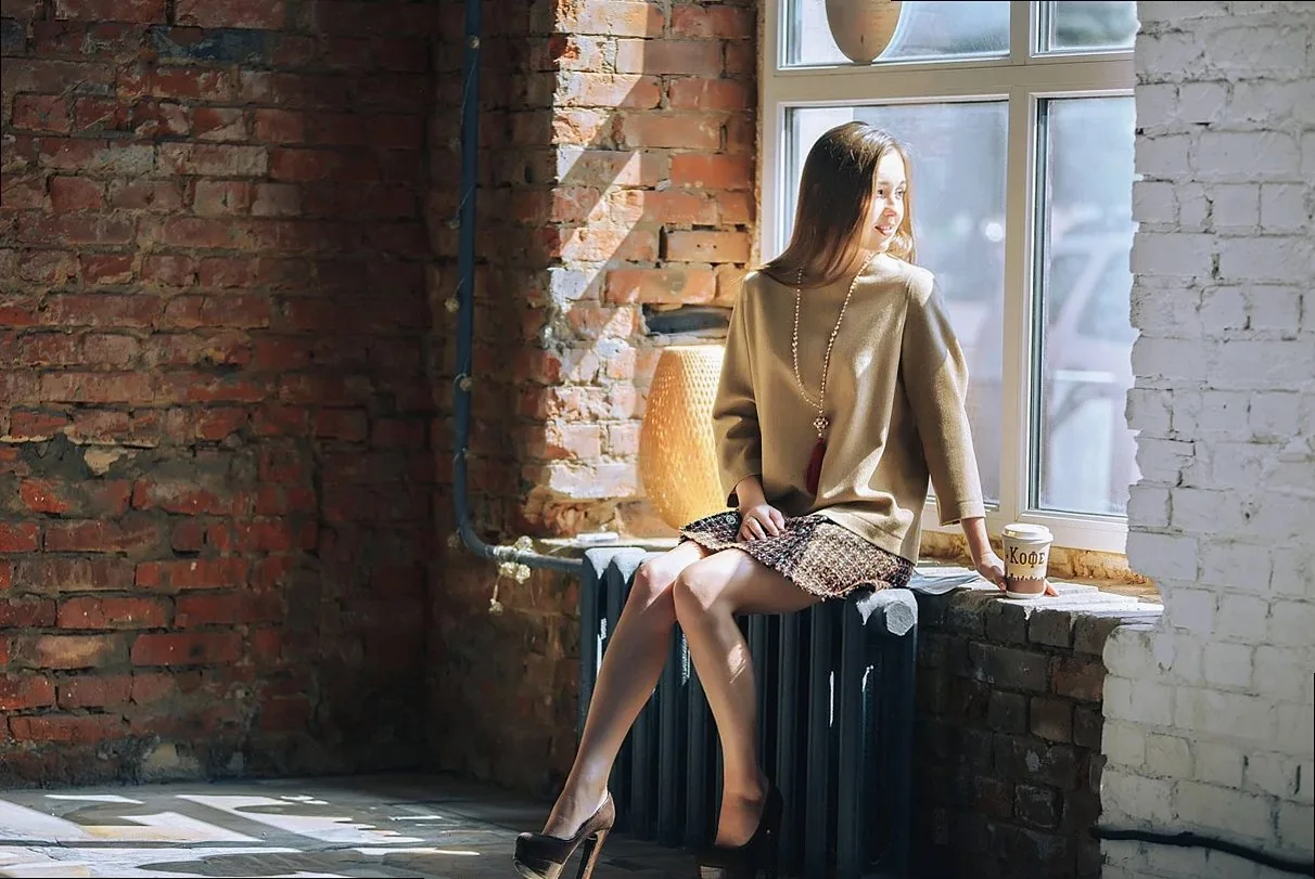 skirt, fashion clothes, model, brick wall, design, textile, clothing, fashion, cupboard, dress, style, cotton, fabric, w
